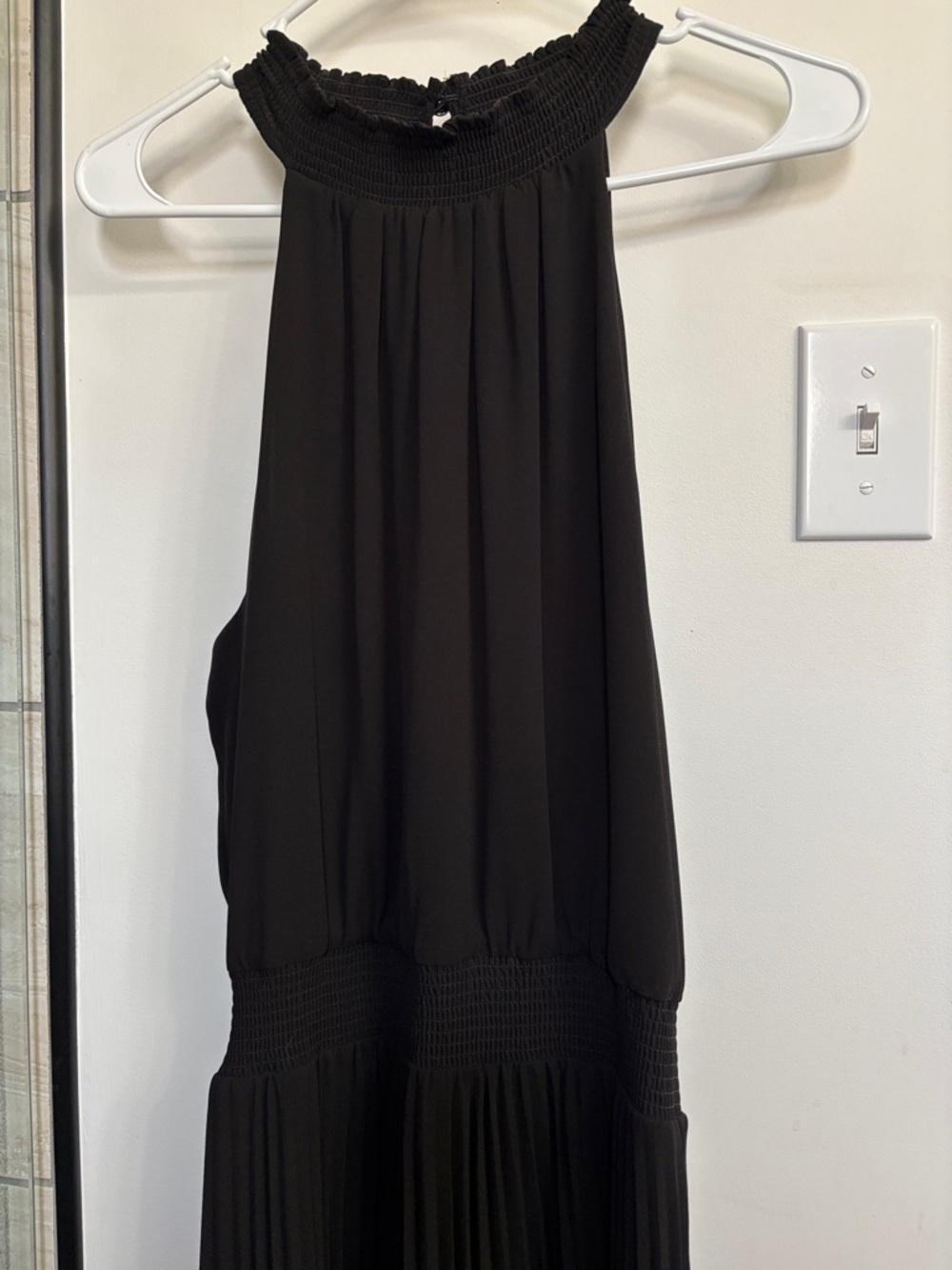 White House Black Market Black Halter Pleated Maxi - Picture 3 of 6